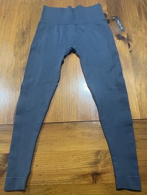 NWT SET ACTIVE Womens Charcoal Grey High Waisted Seamless Leggings Size Medium